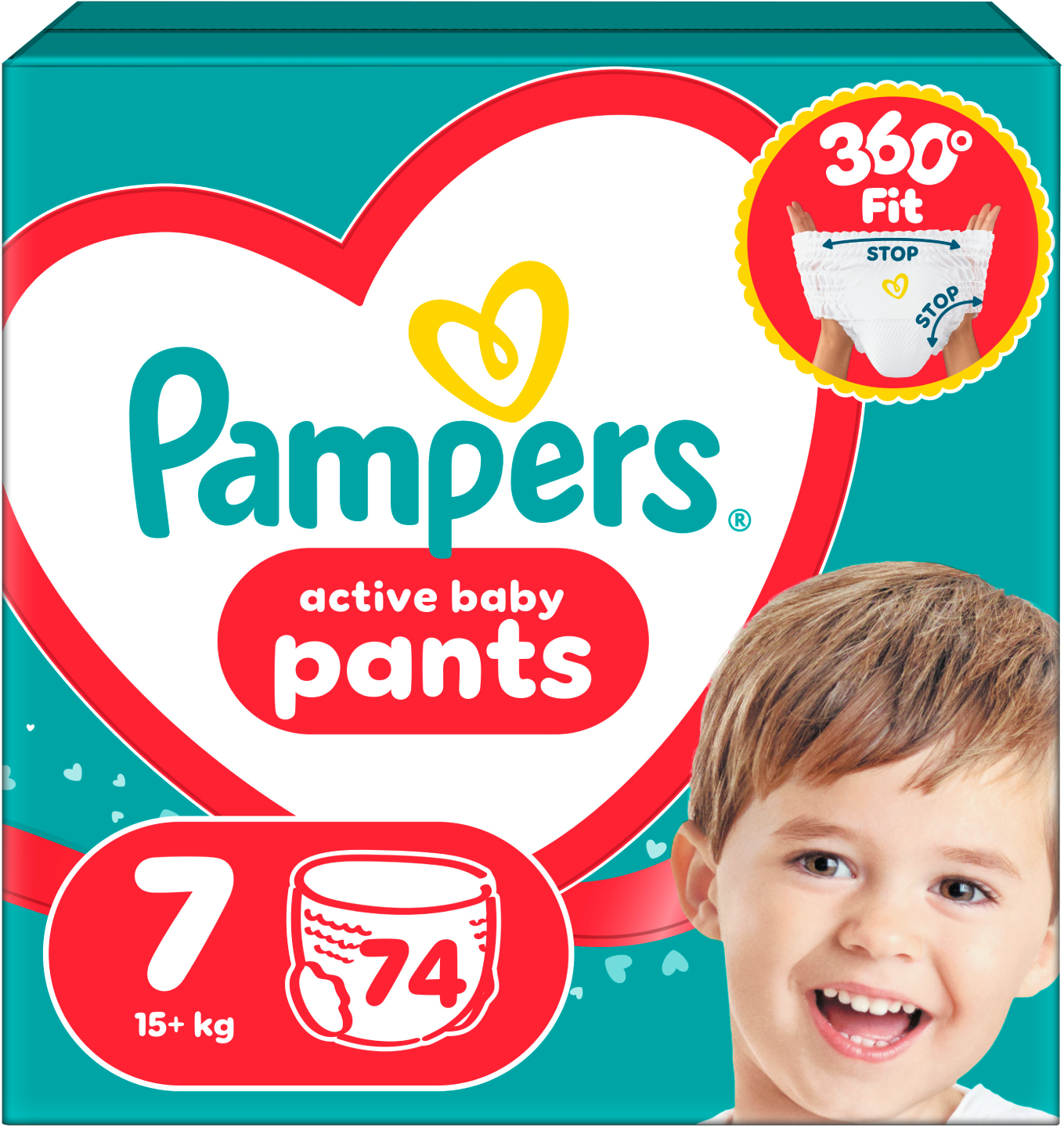 Одноразовые подгузники-трусики Pampers Active Baby Размер 7 (15+ кг), 74 шт. (80751227)